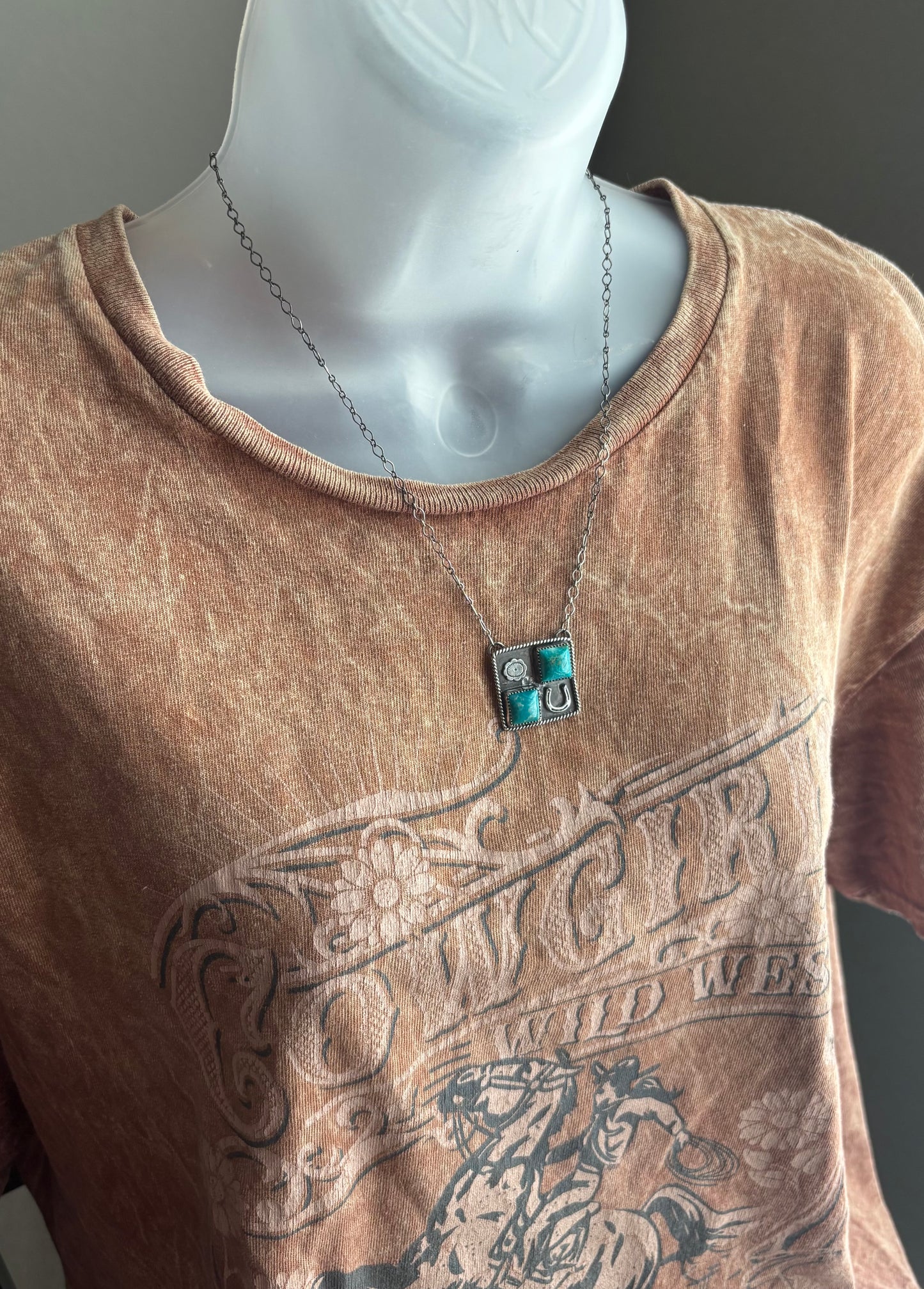 Square patch necklace