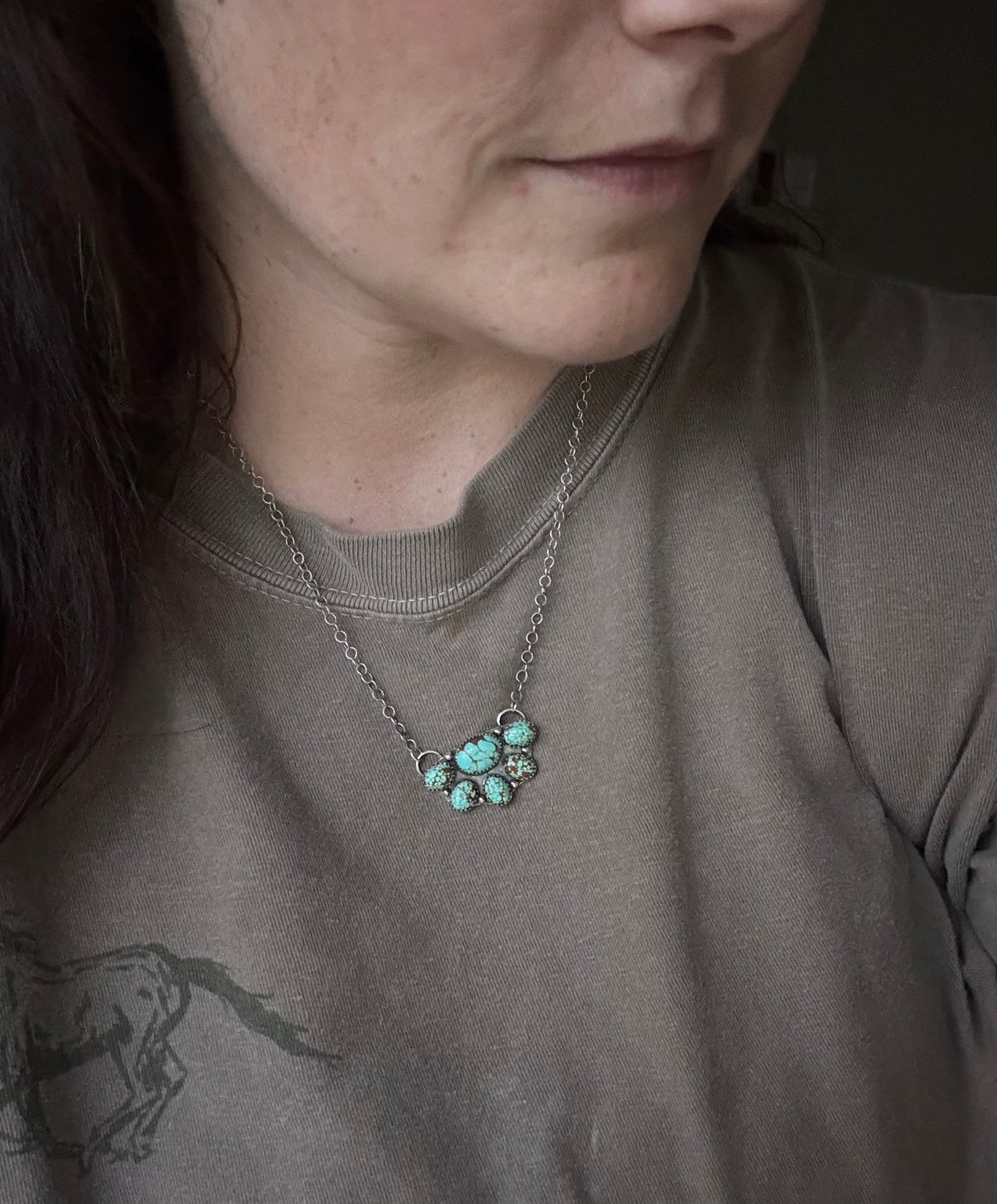 Mine 8 cluster necklace