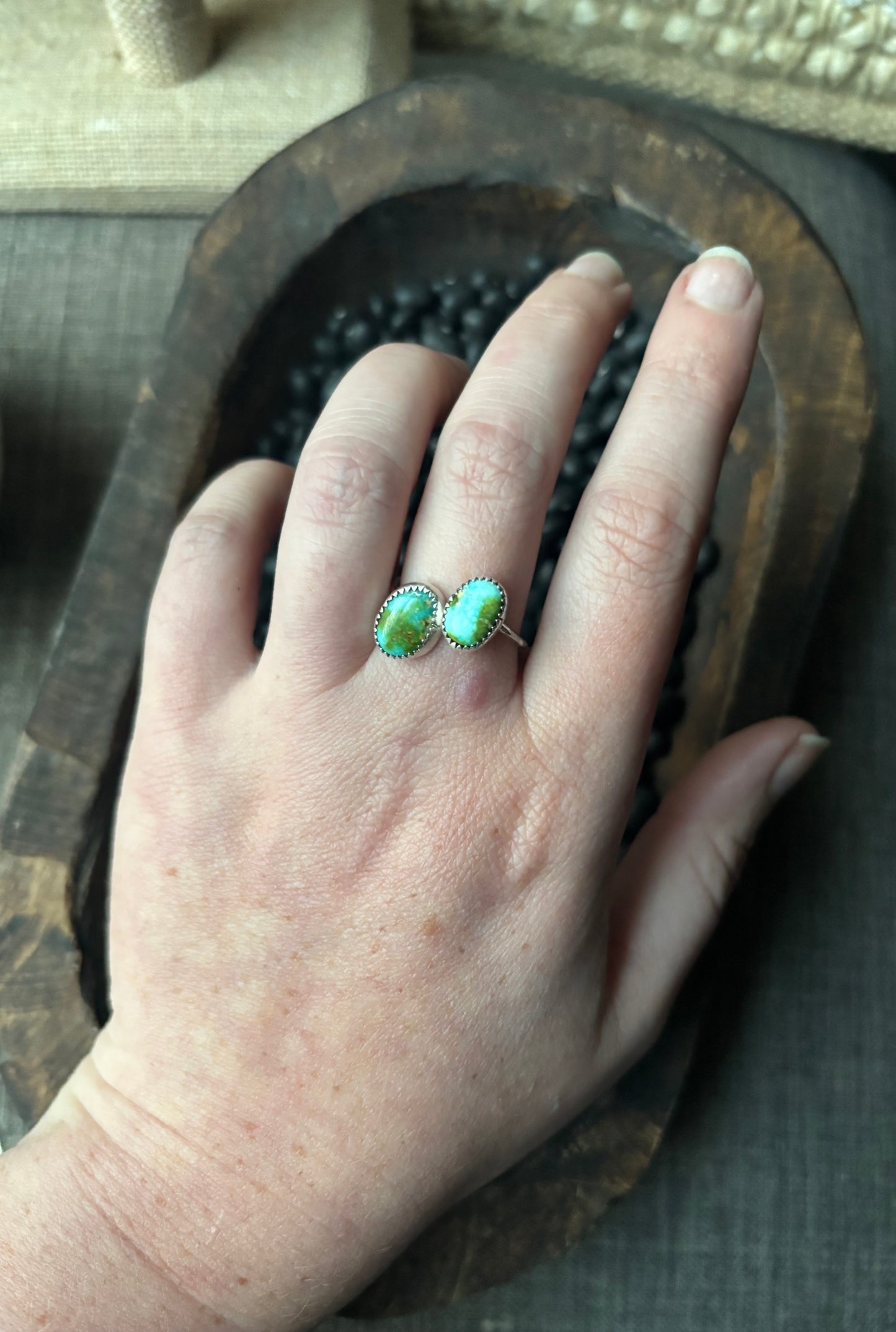 Dual turquoise rings