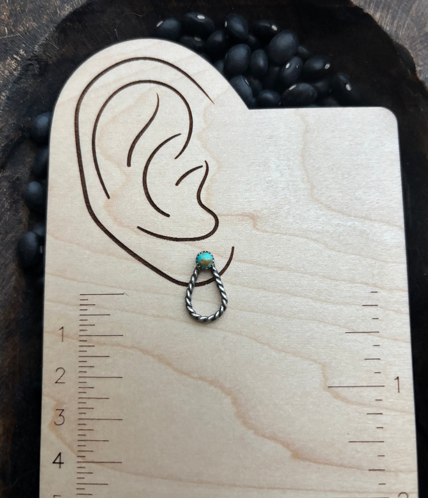 Turquoise loopy studs