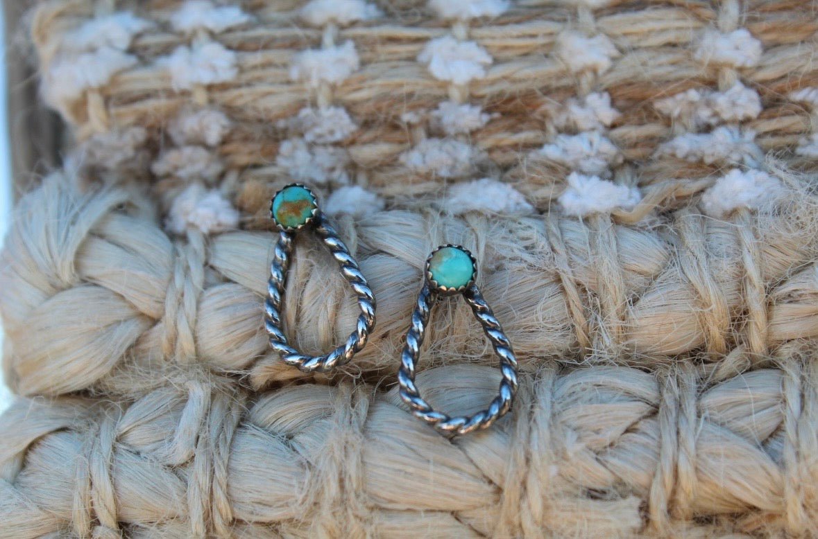 Turquoise loopy studs