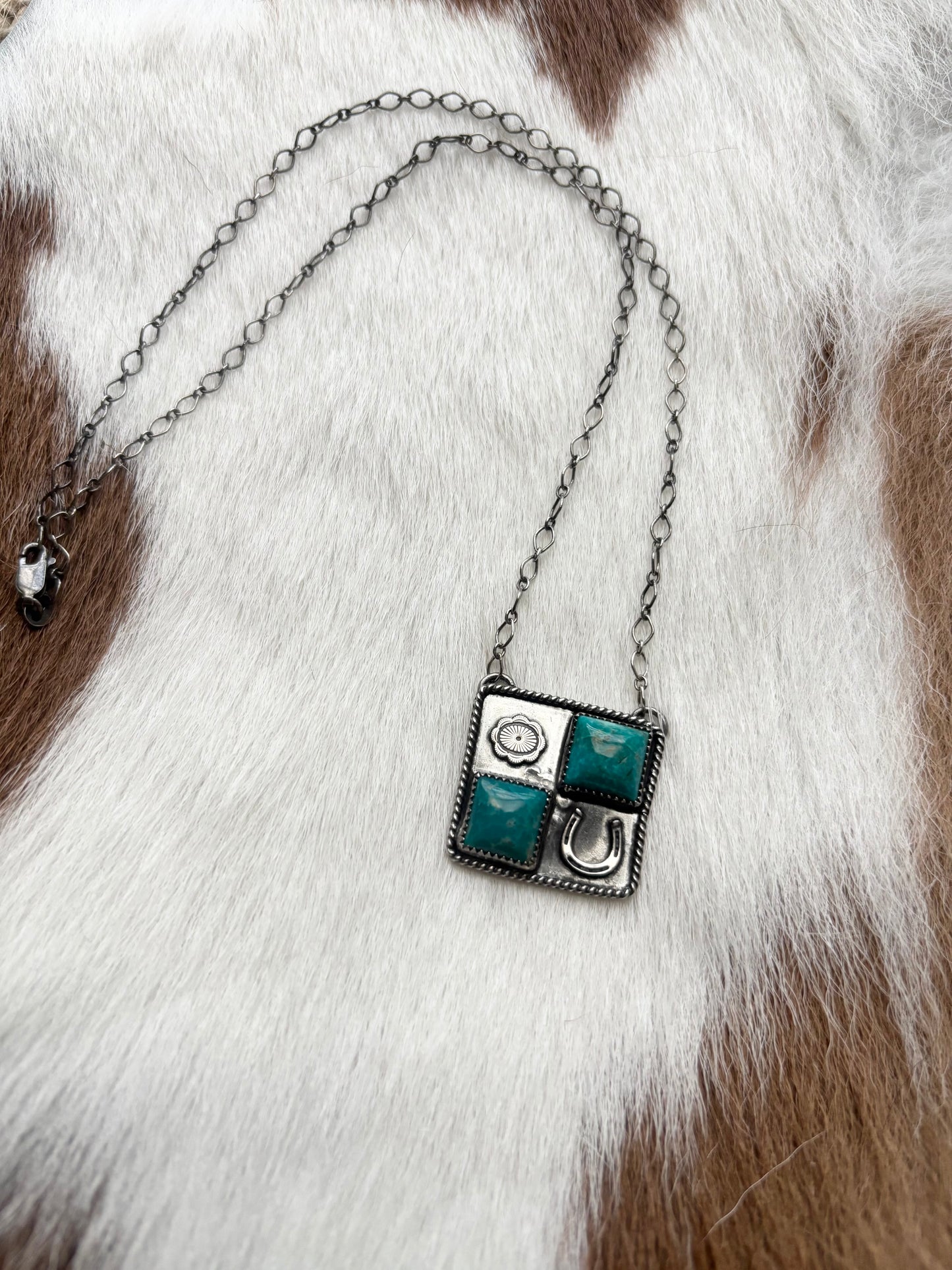Square patch necklace
