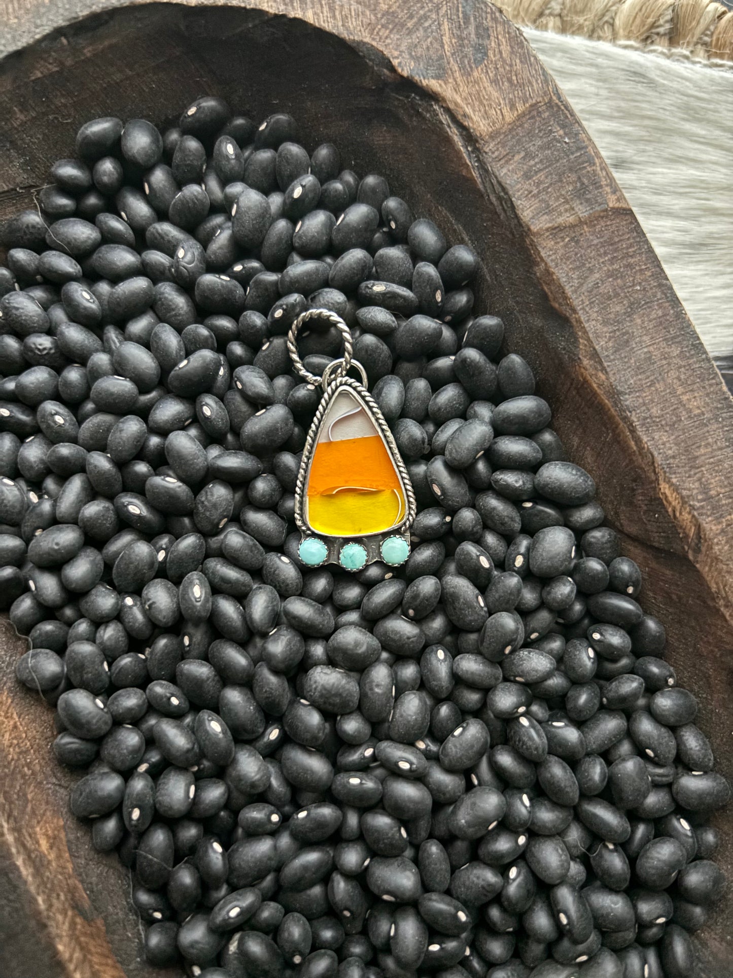 Candy corn pendant