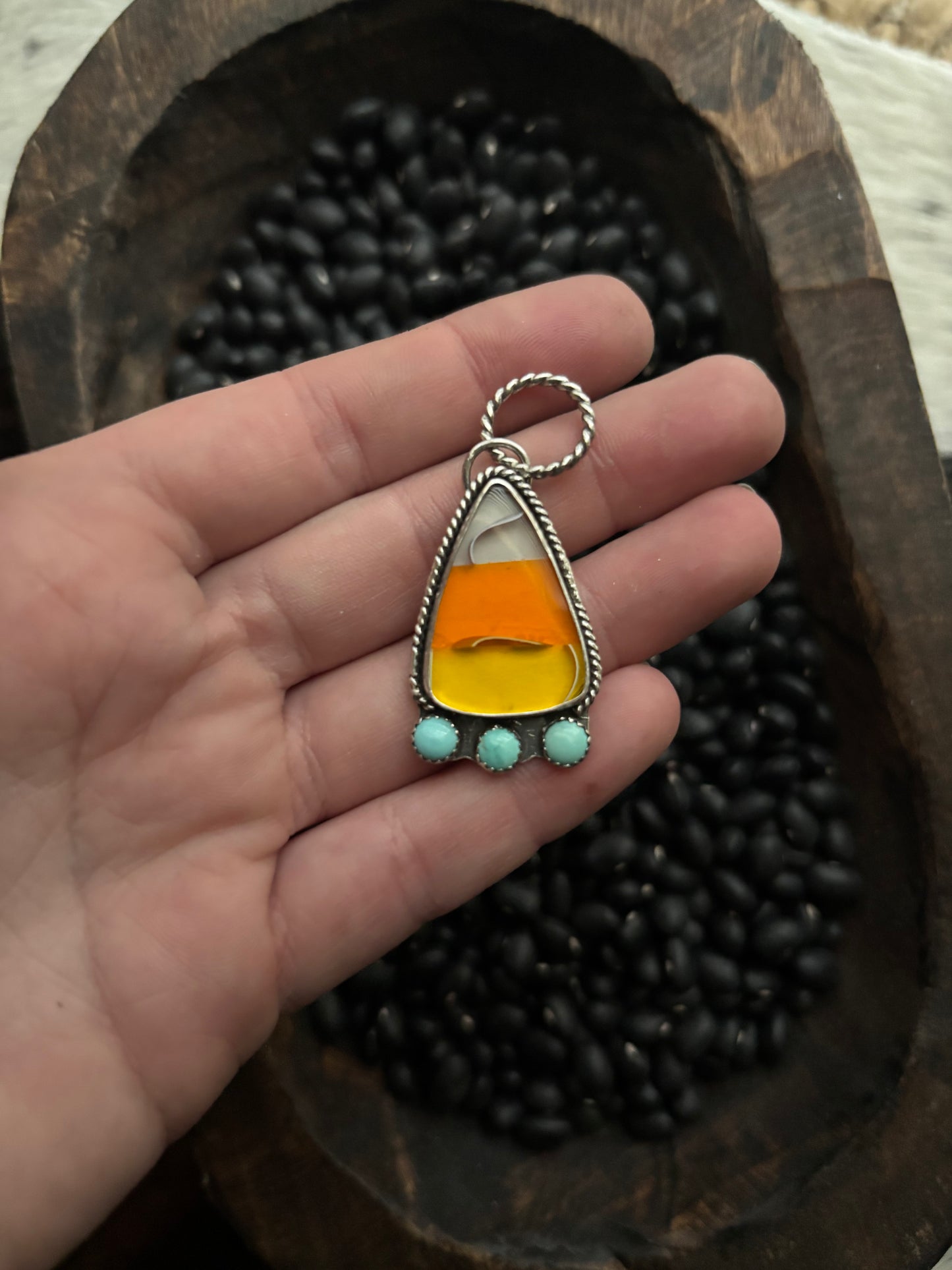 Candy corn pendant